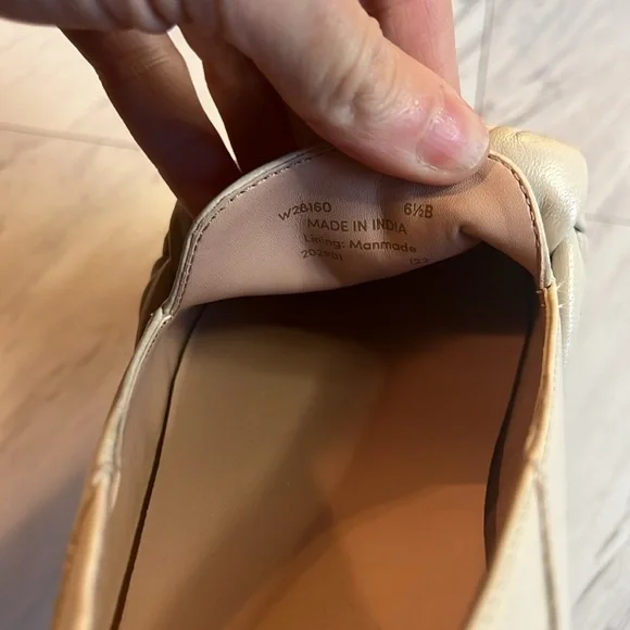 Cole Haan Cloudfeel knotted espadrilles beige tan leather natural flat pull on - Picture 4 of 7